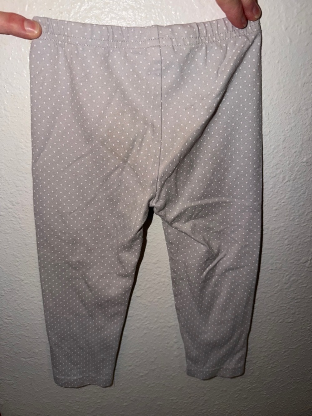 Carter's Light Gray Leggings with White Dots - Picture 2 of 3